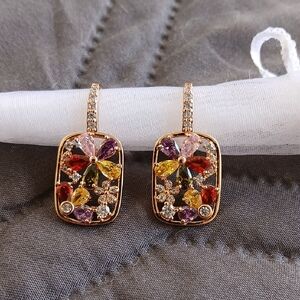 Elegant Multicolor Gemstone Earrings